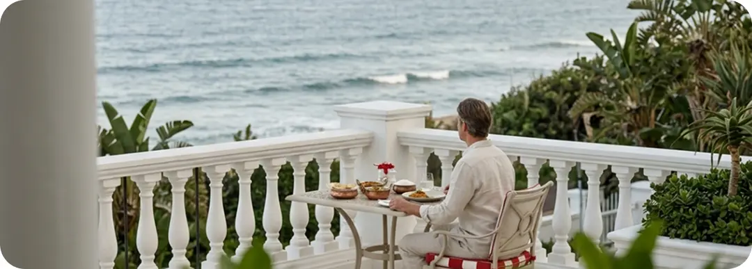 Dinner on the balcony at The Oyster Box