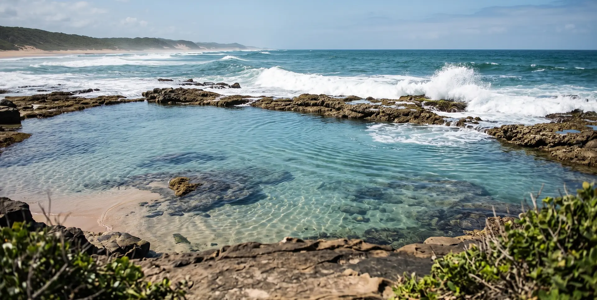 Rock pools on the Mabibi coast